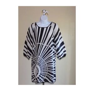 BB Dakota Silk Mini Dress Size M Black and White